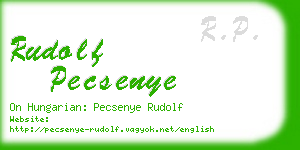 rudolf pecsenye business card